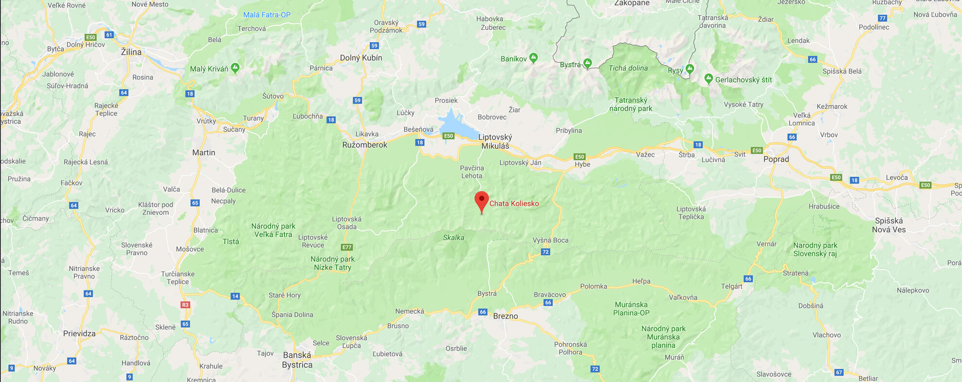 Map - Chata Koliesko - Jasná